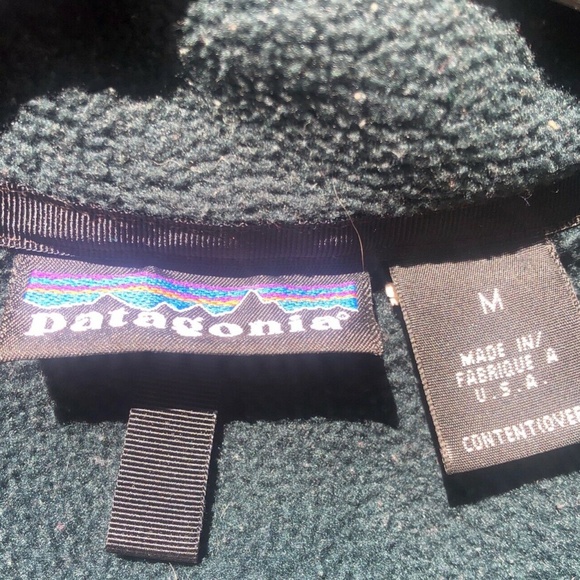 Patagonia Vintage 1990s USA Pile Fleece Jacket Dark Borealis Green Mens Medium - Picture 3 of 5